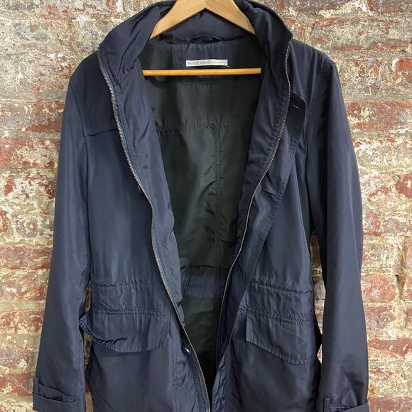 Father & Sons Lightweight Navy Rain Coat with Hood L - Picture 1 of 11